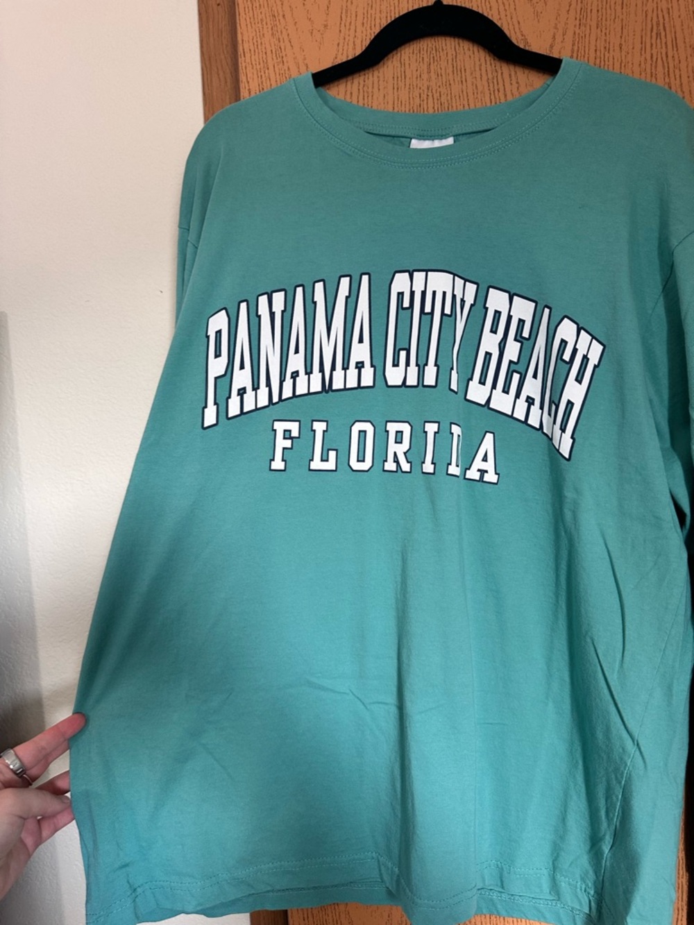 Panama City Beach Florida Teal Graphic Long Sleeve Tee